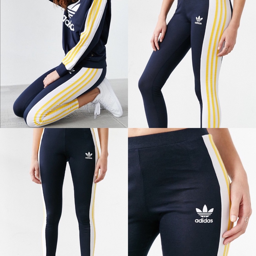 Adidas Originals Navy & Yellow Leggings
